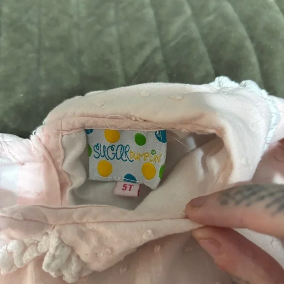 Girls Pink Long-Sleeve Holiday Dress with Nutcracker Print - Picture 2 of 2